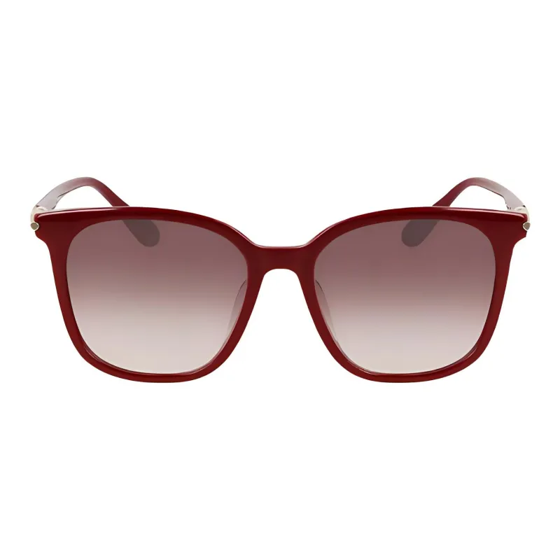 FERRAGAMO Plate Frame Square Sunglasses Unisex Red-1