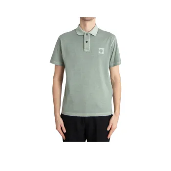 STONE ISLAND Logo Patch Short Sleeved Polo Shirt
