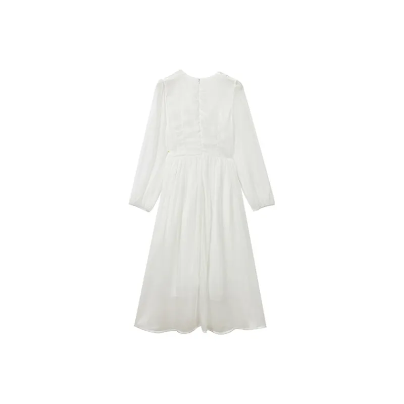 SECFLY OFFICIAL Long Sleeved Dress Women's Ivory-1