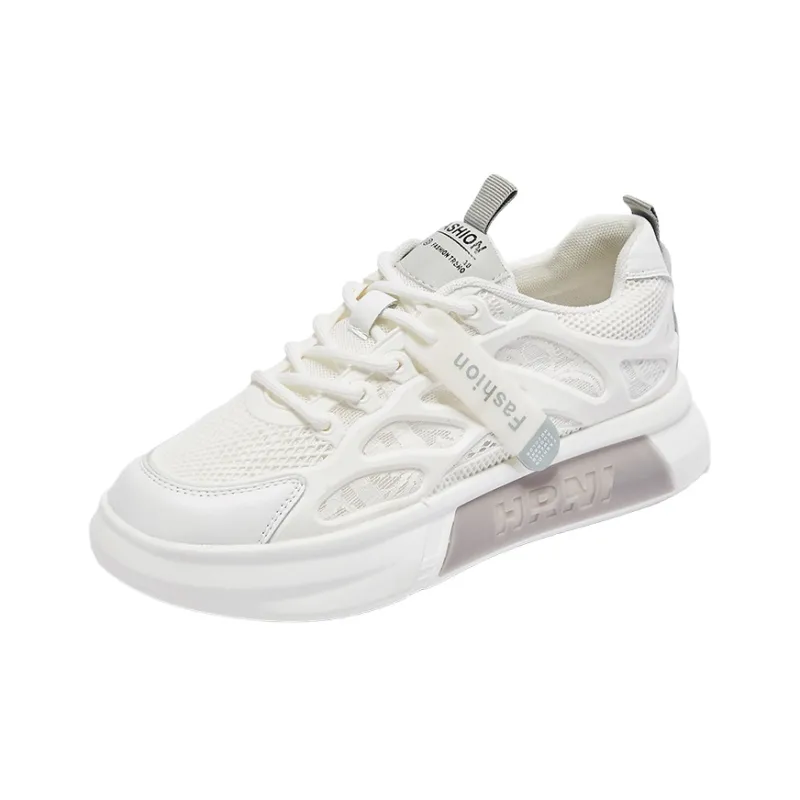 Boogie Bear Breathable Low Top Skateboard Shoes Women's White-0