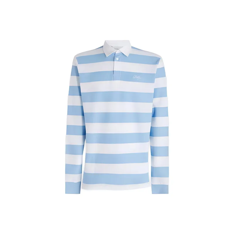 DROLE DE MONSIEUR Long Sleeved Striped Polo Shirt-0