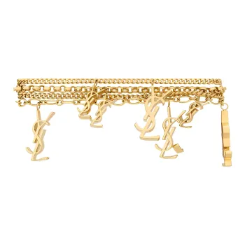 SAINT LAURENT Cassandre Logo charm Bracelet