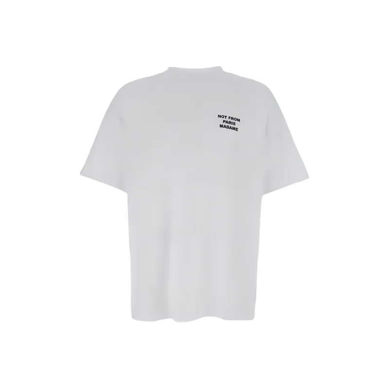 DROLE DE MONSIEUR Slogan Printed Crewneck T Shirt-0