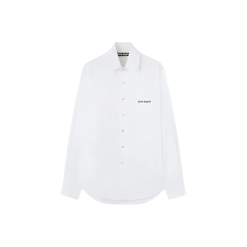 PALM ANGELS Logo Embroidered Buttoned Shirt-0