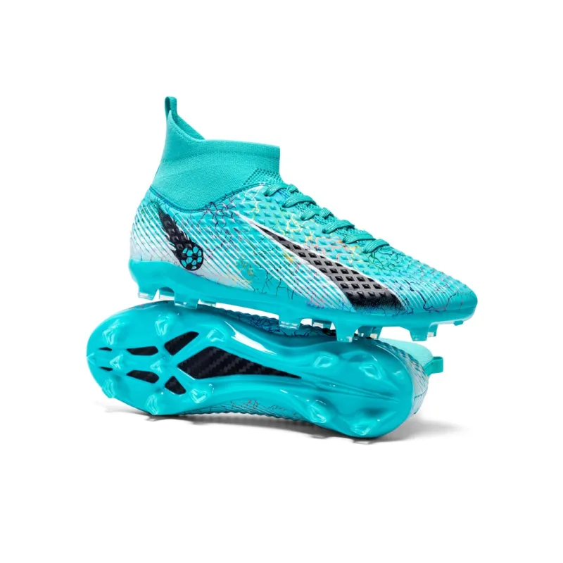 QIUTEXIONG FG Rubber Long Studs TF Rubber Broken Studs Soft Ground Firm Ground Slip Resistant Soccer Shoes Unisex-38