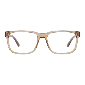 EMPORIO ARMANI Acetate Irregular Shape Eyeglass Frames Men's Brown