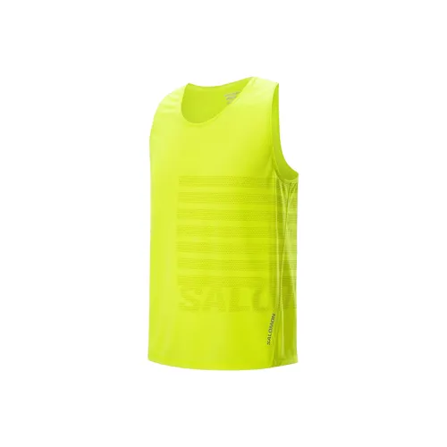 SALOMON SENSE AERO Tank Tops Men's Yellow Green