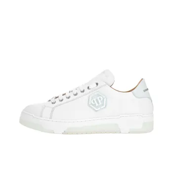 PHILIPP PLEIN Lo Top Hexagon Low Top Skateboard Shoes Unisex White