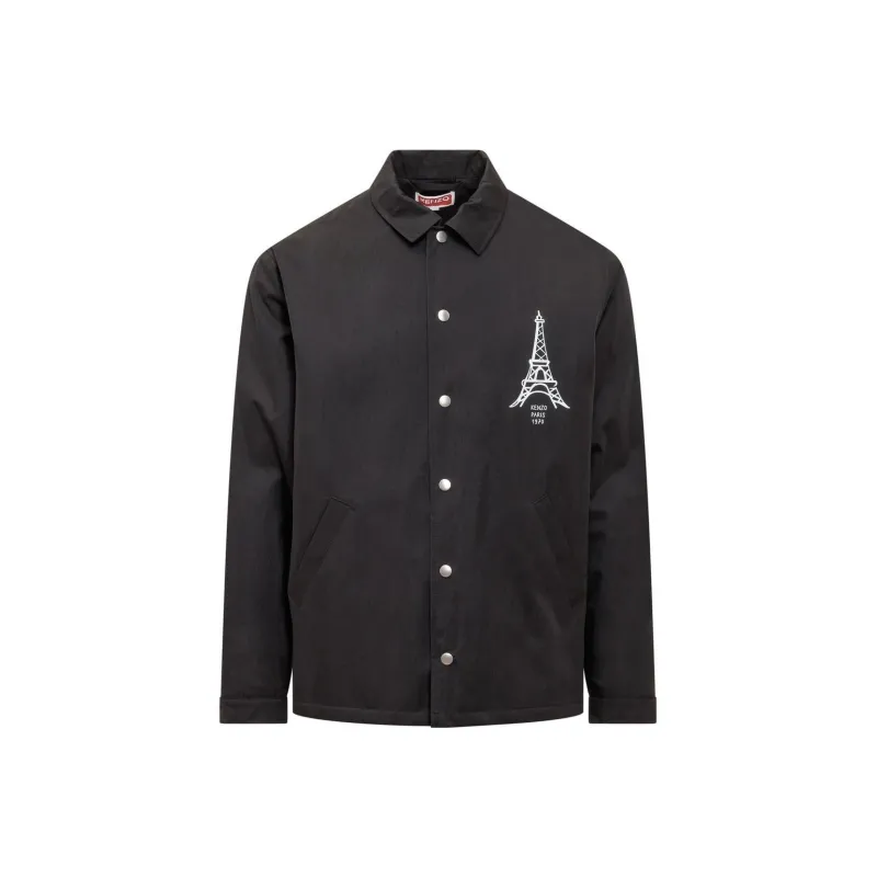 KENZO Graphic Printed Buttoned Shirt Jacket-0