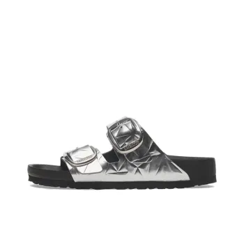 Birkenstock Arizona Big Buckle Slip Resistant Slide Slippers Unisex Silver