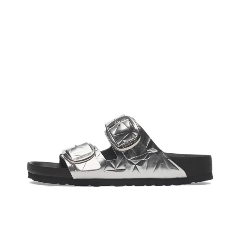 Birkenstock Arizona Big Buckle Slip Resistant Slide Slippers Unisex Silver-0