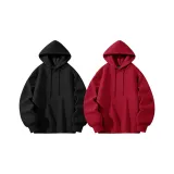 [2 Pcs Fleece-Lined]Black+Burgundy
