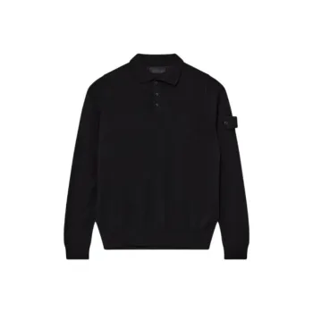 STONE ISLAND Compass-Badge Long-Sleeved Knitted Polo Top