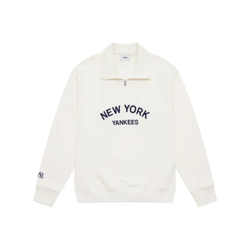 MLB Preppy Style Collection New York Yankees Sweatshirt Unisex Cream-0