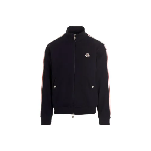 Moncler Stripe Detail Zip Up Sweatshirt