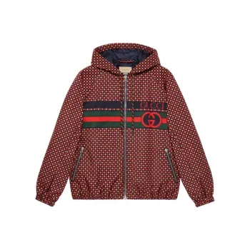 GUCCI Geometric Houndstooth Canvas Jacket