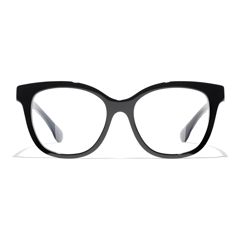 CHANEL Acetate Square Eyeglass Frames Women's Black-0