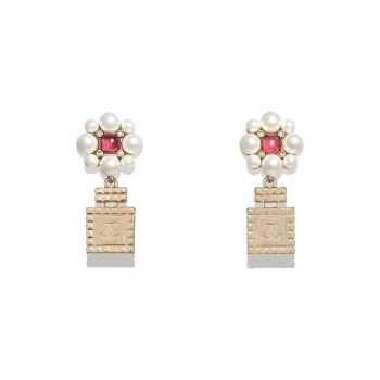 CHANEL Earrings Women's Gold