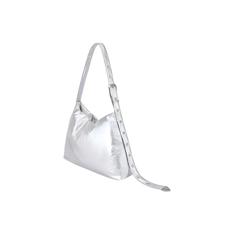 FIND KAPOOR Artificial Leather Crossbody Bag Shoulder Bag Medium Size Women's Silver-1