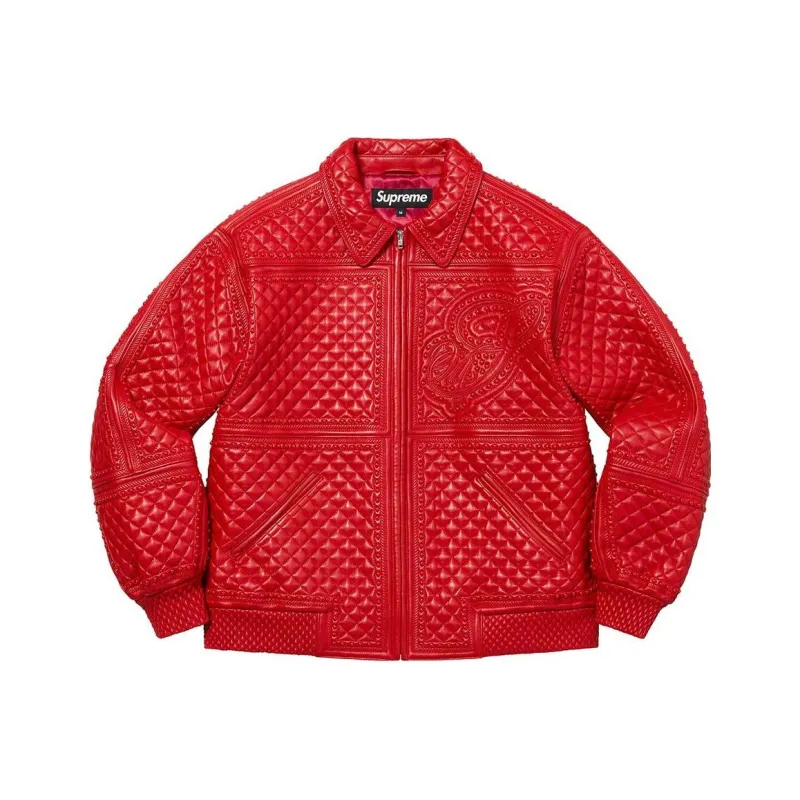 Supreme Studded Quilted Leather Jacket-0