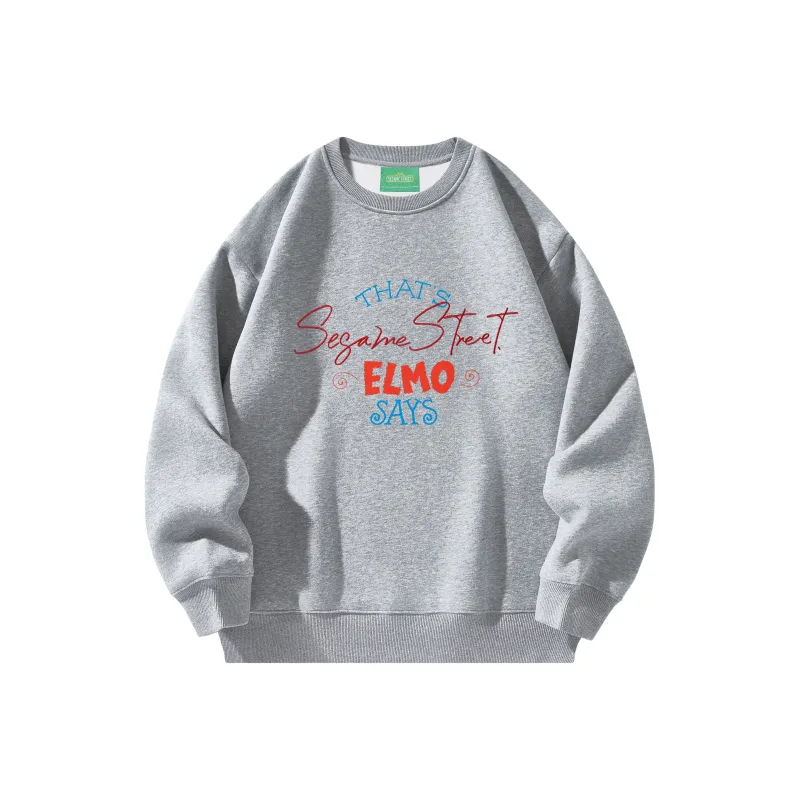 SESAME STREET Sweatshirt Thickened And Fleece Lined Optional Unisex-23