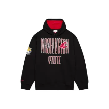 Mitchell & Ness Washington State Cougars Team OG Fleece Pullover Hoodie Sweatshirt Men's Black