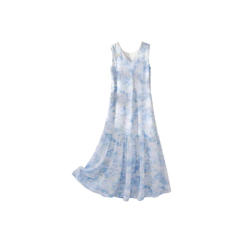 IHIMI Sleeveless Dress Women's Sky Blue-1