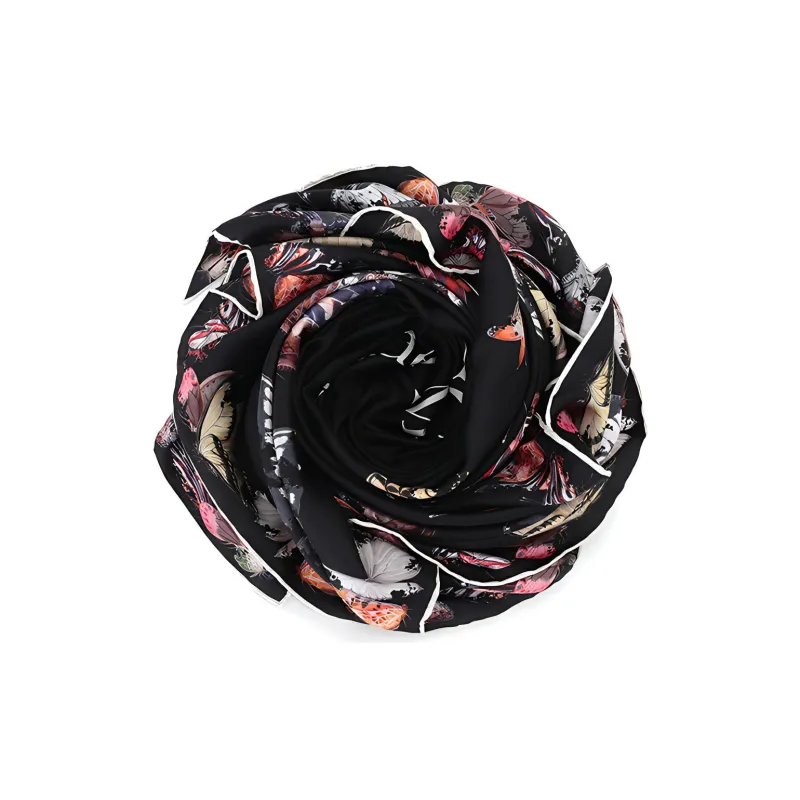 Alexander McQueen Silk Scarves Women's Black Multicolor-1