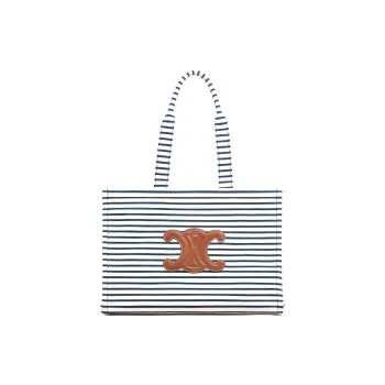 CELINE Cabas Fabric With Cow Leather Tote Bag, Shopping Bag, Handbag, Shoulder Bag Unisex