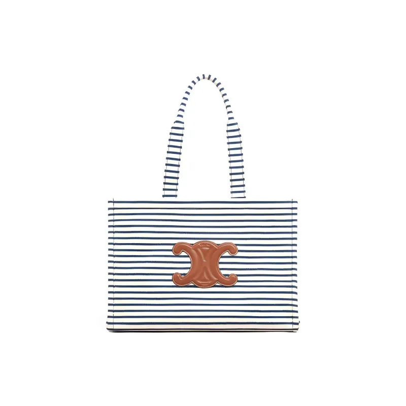 CELINE Cabas Fabric With Cow Leather Tote Bag, Shopping Bag, Handbag, Shoulder Bag Unisex-0