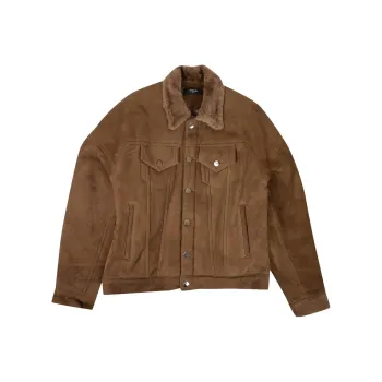 AMIRI Suede And Shearling Oversized Trucker Jacket
