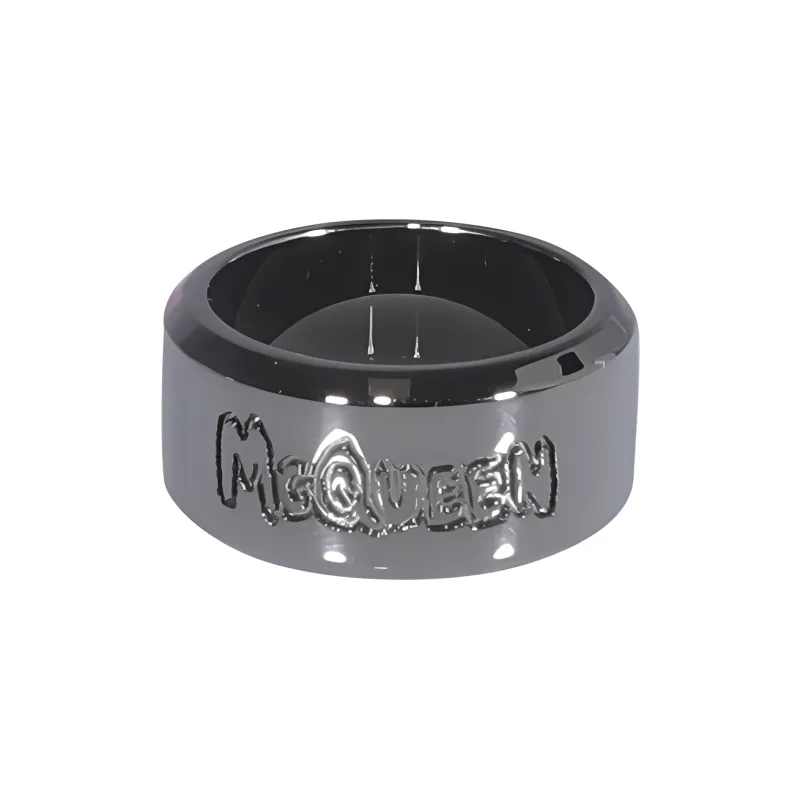 Alexander McQueen Brass Rings Men's Black-0
