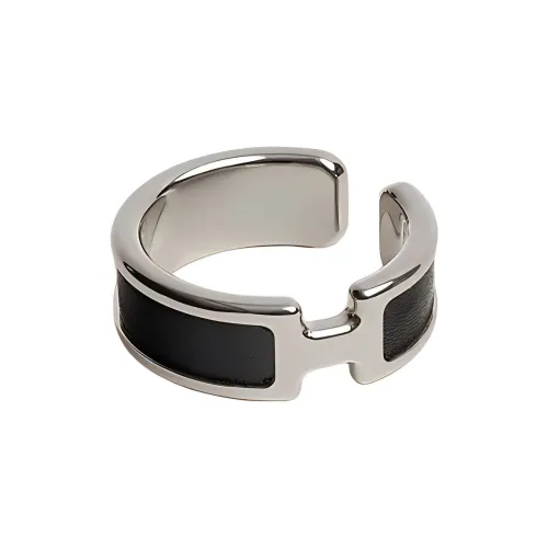 HERMES Clip-On Earrings Unisex Black