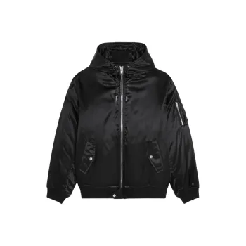 CELINE Bomber Jacket With CELINE Print In Satin Finish Nylon