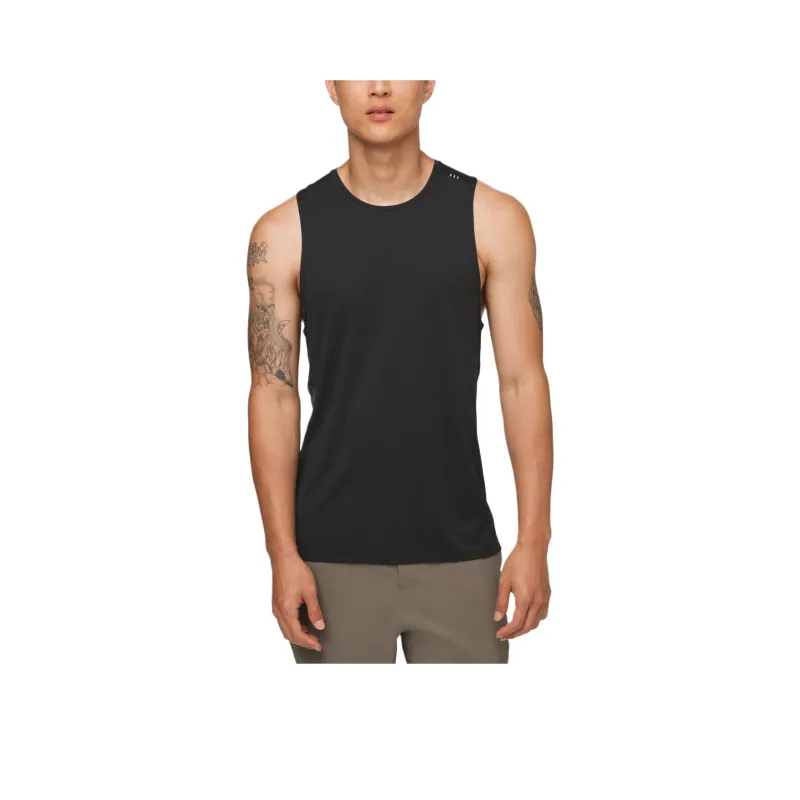 Lululemon Fast And Free Tank Tops Men's Black/Multicolored Obsidian-0