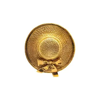 CHANEL 20th Century Plated Straw Hat Costume Brooch