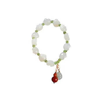 Jade Charm Yao Bracelets White Jade/Pale Greenish White Jade Unisex