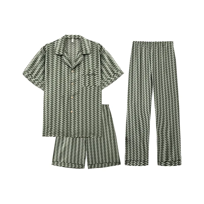 Qiao Ni Tong Pajama Set Men's Z Shaped Playful Pattern-0