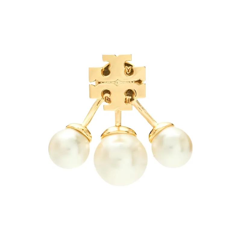 TORY BURCH Kira Pearl Front back Earrings-1