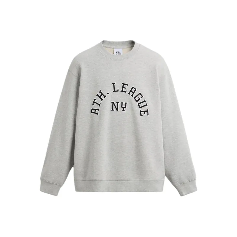ZARA Sweatshirt Men's Zebra Print Gray-0
