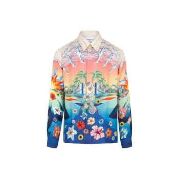 CASABLANCA Graphic Print Silk Shirt