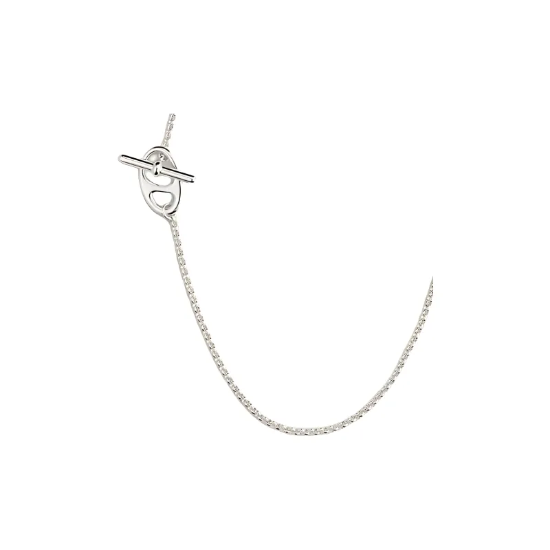 HERMES 925 Sterling Silver Necklaces Unisex Silver-1