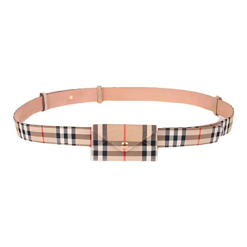 Burberry Envelope Detail Vintage Check Cotton Belt 1.4 Width-0