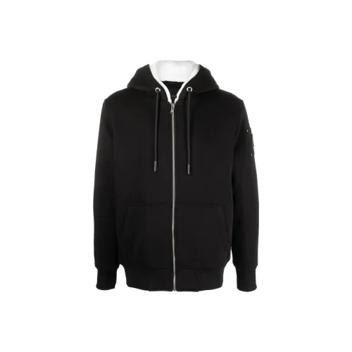 Moose Knuckles Logo Plaque Drawstring Zipped Hoodie