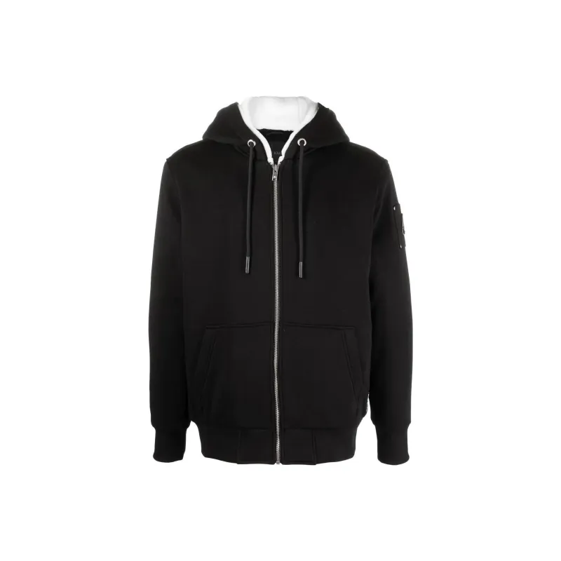 Moose Knuckles Logo Plaque Drawstring Zipped Hoodie-0