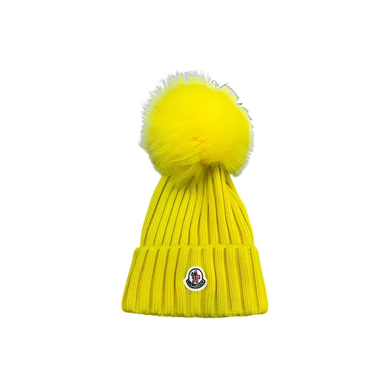 Moncler Wool Beanies Women's Yellow-0