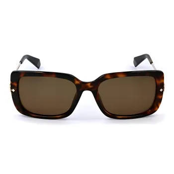 Polaroid Plastic, Metal, Polyurea Rectangular Sunglasses Women's Tortoiseshell