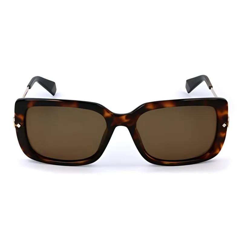 Polaroid Plastic, Metal, Polyurea Rectangular Sunglasses Women's Tortoiseshell-0