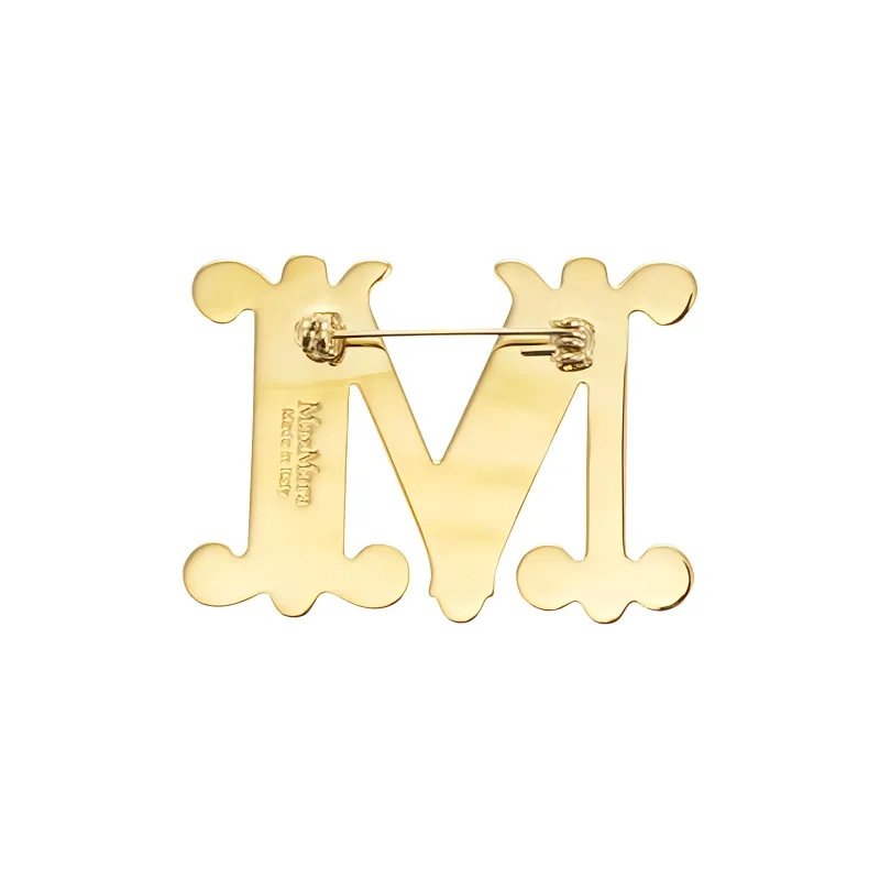 MaxMara Embellished Logo Engraved Brooch-1