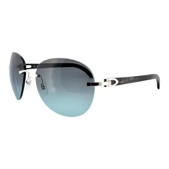 CARTIER Metal Round Sunglasses Men's Silver